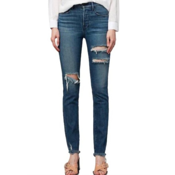 3x1 Shelter Slim Button Fly Distressed Denim Boho Grunge Swift Rinse Jeans 26 - Picture 1 of 10